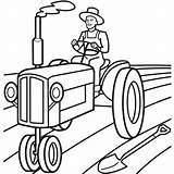 Tractor Coloring Pages Farmer Sheets John Deere Plowing Color Printable Farmall Cartoon Kids Print Clipart Cliparts Colouring Trucks Fun Little sketch template