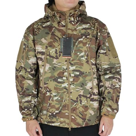 mens softshell windbreaker military tactical camouflage jacket hunting clothes outdoor sport