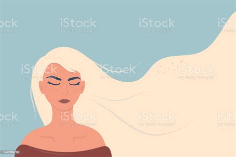 Beautiful Women With Long Blonde Hair Stock Illustration Download