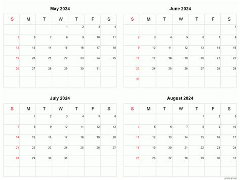 august  printable calendar  months  page printable