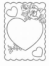 Coloring Pages Valentine Cards Printable Valentines Roses Hearts Beautiful Color Print Quotes Cartoon Heart Books Quotesgram Parchment Holidays Choose Board sketch template