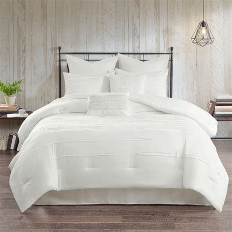 olliix   design white jenda  piece king comforter set bob mills furniture tx