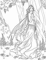 Coloring Fairy Pages Printable Adult Female Print Intricate Books Drawing Colouring Color Sheets Advanced Grayscale Book Leprechaun Reproductive System Faerie sketch template