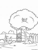 Coloring Swing Girl Pages Printable sketch template