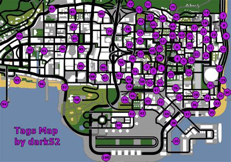 Grand Theft Auto San Andreas Tag Locations Map Map For