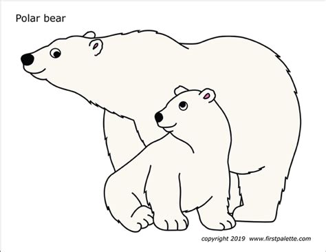 polar bear  printable templates coloring pages firstpalettecom