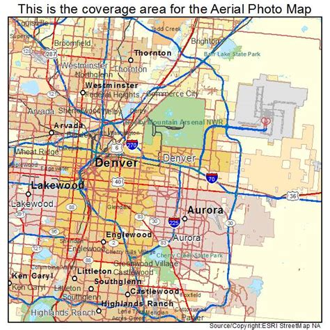 aerial photography map  denver  colorado