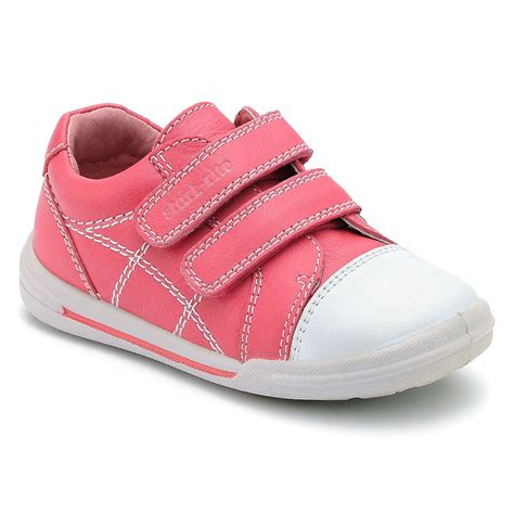 flexy soft milan pink leather girl s velcro shoe