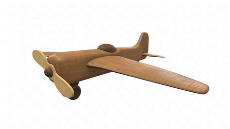 3d model free wooden airplane toy cgtrader