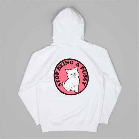 rip n dip stop being a pussy pullover hood white rip n dip hoods