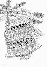 Coloring Pages Christmas Printable Zentangle Adult Adults Bell Print Bells Look Other sketch template
