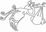 Cloth Stork Transports Baby Which Coloring Ciconia sketch template