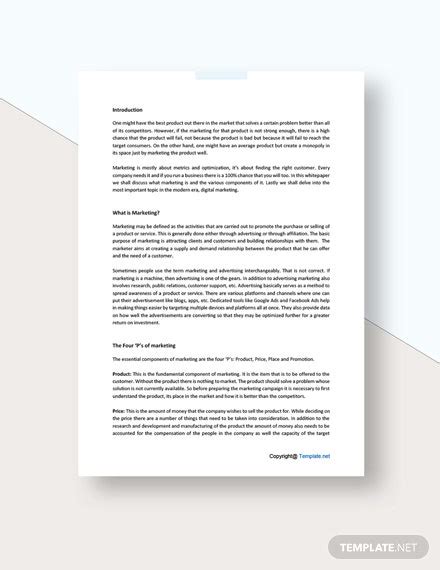 simple marketing white paper template google docs word templatenet