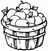 Coloring Pages Apple Fall Basket Apples Fruit sketch template