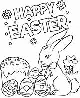 Easter Happy Card Coloring Pages Printable Print Bunny Topcoloringpages Greeting sketch template