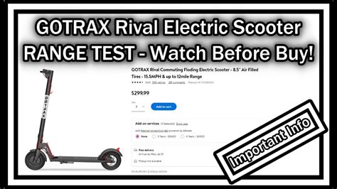 gotrax rival commuting folding electric scooter range test     buy youtube