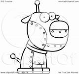 Dog Metal Robotic Clipart Cartoon Coloring Cory Thoman Outlined Vector Royalty sketch template