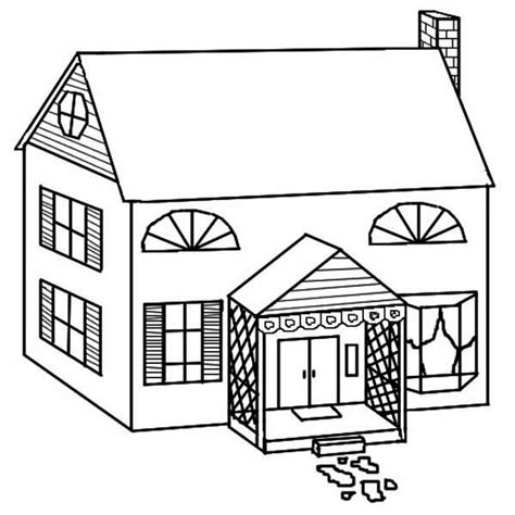 simple drawing  houses coloring page color luna