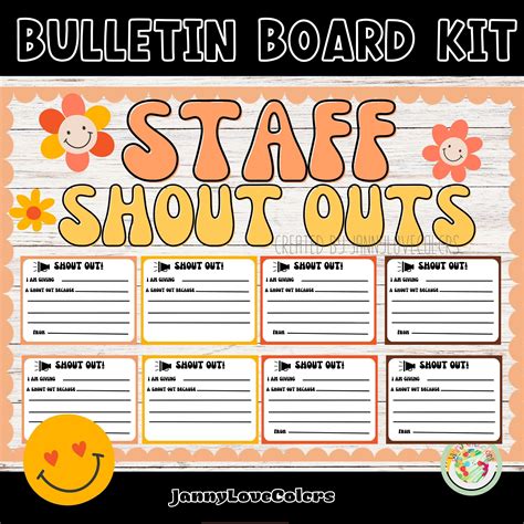 staff shout outs bulletin board letters shout  cards groovy