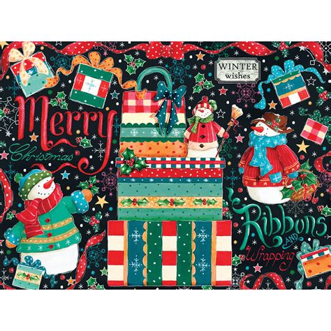 snowman gifts  large piece jigsaw puzzle spilsbury