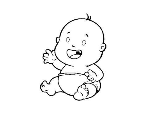 baby smiling coloring page coloringcrewcom