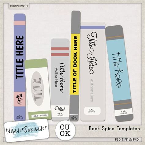 book spine templates  nibblesskribbles thestudio