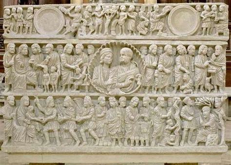 early christian sarcophagus marble  art print  hand painted oil