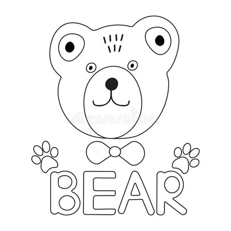 cute bear face coloring page stock vector illustration  book