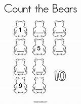 Bears Coloring Count Worksheets Number Pages Noodle Built California Usa sketch template