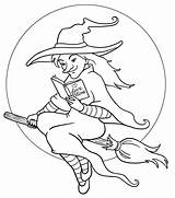 Coloring Pages Witch Halloween Getcolorings sketch template