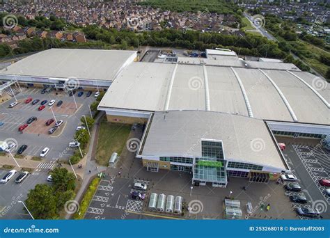 aerial view  kingswood retail park kingswood kingston  hull editorial stock photo