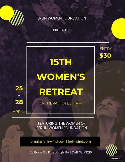 womens retreat flyer template   word psd indesign apple pages illustrator
