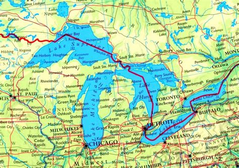 great lakes road map ontheworldmapcom