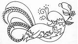 Embroidered Paradise Crewel Bird Pattern Instructions sketch template