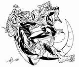 Lizard Vs Man Spider Spiderman Coloring Drawing Deviantart Amazing Pages Cartoon Favourites Add sketch template
