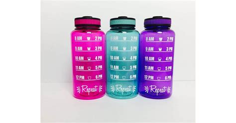 wide mouth water bottle  etsy time increment water bottles popsugar fitness photo