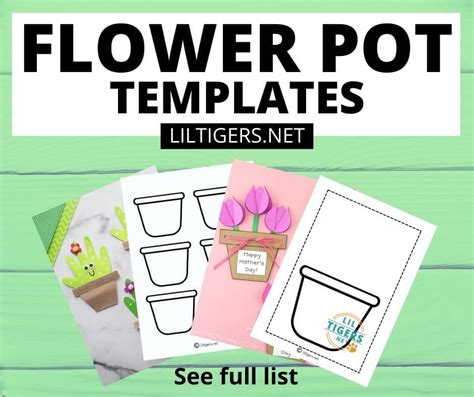 printable flower pot template lil tigers