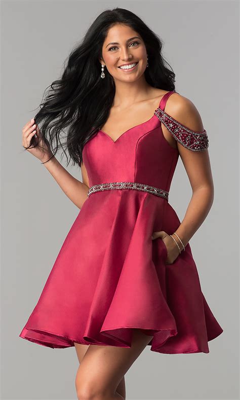 Sangria Red Semi Formal Short Party Dress Promgirl