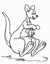 Pooh Winnie Kangaroo Coloring Kids Animals Pages sketch template