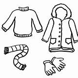 Clothes Coloring Winter Clipart Kids Pages Coat Scarf Drawing Colouring Cliparts Para Scarves Clothing Clip Coloured Printable Jacket Color Colorear sketch template