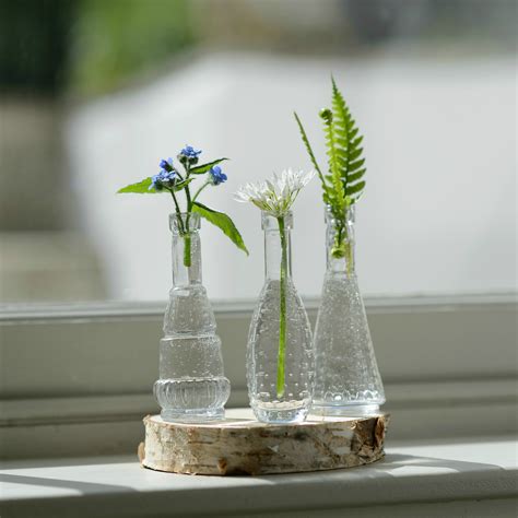 Bud Vase ~ Parisian Style Mini Glass Flower Vase Set Of 3