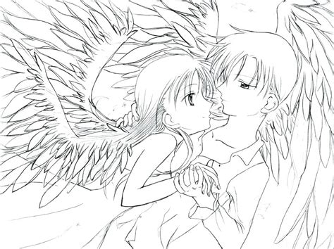 anime angel coloring pages  getdrawings