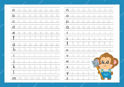 kleine letters traceerletters alfabet  tot  schrijven oefenen