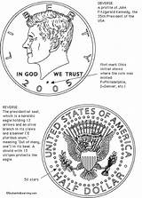 Dollar Coloring Half Pages Dime Cent Learning Coins Coin Color Money Template Printout Math Enchanted Sketch Quarter Cents Enchantedlearning Back sketch template