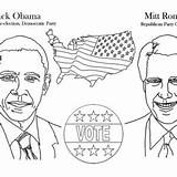 Coloring Barack Obama Mitt Election Romney Poster sketch template