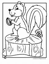 Coloring Squirrel Herbst Acorn Coloringhome Animaljr Egern Tegninger sketch template