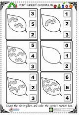 Caterpillar Worksheet Counting Worksheets Hungry Math Preschoolplanet Caterpillars Maths sketch template