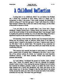 childhood reflection gcse english marked  teacherscom