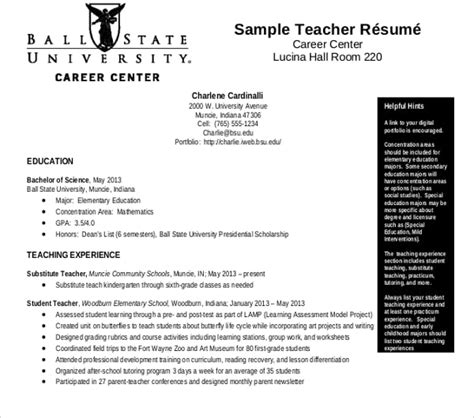 substitute teacher resume templates