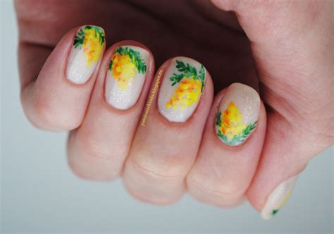 mimosa nails floral nail art nail blog mimosa trendy nails beauty
